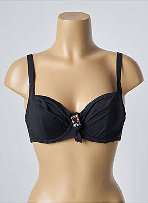 Sutien de costum de baie elasticitate sutien cupe întregi cu decolteu înalt negru ANTIGEL femeie