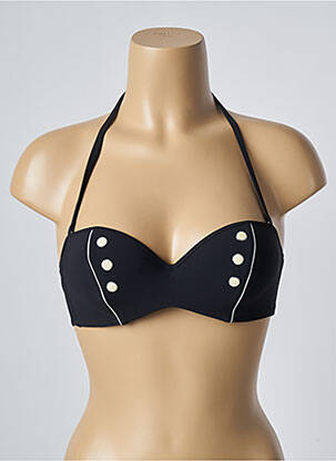 Sutien de costum de baie elasticitate sutien balconet cu decolteu înalt negru ANTIGEL femeie