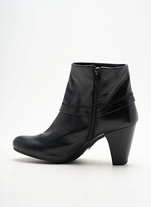 Botine/ghete țesătură satinată toc de 4 la 6 cm negru JHAY femeie