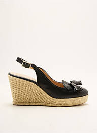 Espadrile țesătură satinată toc de 7 la 9 cm negru BRUNO PREMI femme