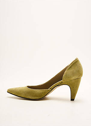 Pantofi cu toc nubuc toc de 4 la 6 cm verde NOE femeie