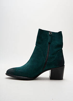 Botine/ghete nubuc toc de 4 la 6 cm verde LES:VENUES femeie