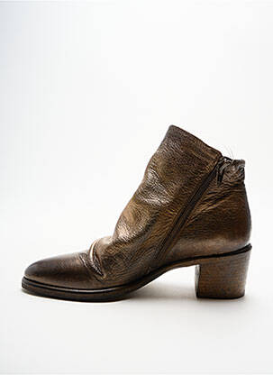 Botine/ghete material neted toc de 4 la 6 cm maro STRATEGIA femeie