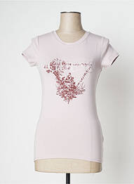 Tricou serigrafie cu strasuri mâneci scurte violet GUESS femeie