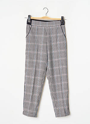Pantalon slim țesătură poplin talie elastică negru TEDDY SMITH fată