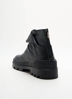 Botine/ghete țesătură satinată toc de 4 la 6 cm negru MAM'ZELLE femeie