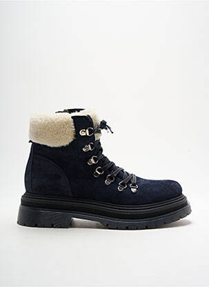 Botine/ghete nubuc toc de 4 la 6 cm albastru HOOPER SHOES femeie