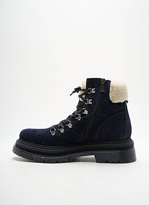 Botine/ghete nubuc toc de 4 la 6 cm albastru HOOPER SHOES femeie