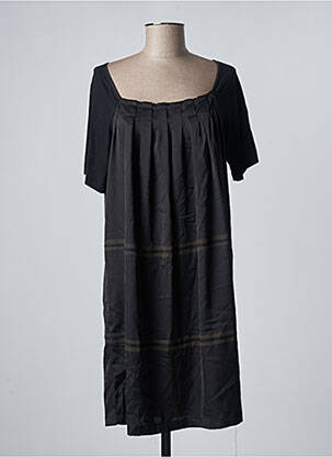 Rochie midi croială fluidă mâneci scurte negru LAKLOOK femeie