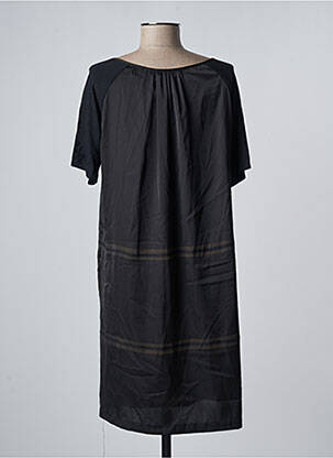 Rochie midi croială fluidă mâneci scurte negru LAKLOOK femeie