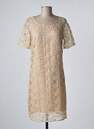 Rochie midi mâneci scurte mâneci scurte bej ZEPELINE femeie