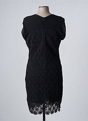 Rochie midi țesătură crep mâneci scurte negru ET COMPAGNIE femeie
