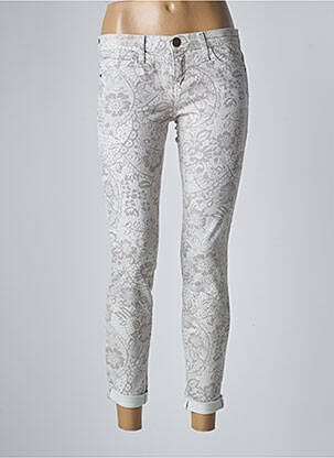 Blugi cu croială slim bej CURRENT ELLIOTT femeie