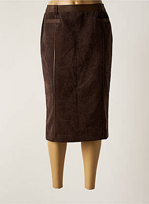Fustă midi maro FRANCOISE DE FRANCE femeie