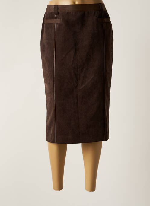 Fustă midi maro FRANCOISE DE FRANCE femeie