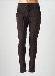 Pantalon slim talie elastică mărime normală maro SYM femme