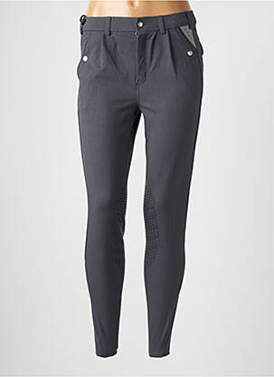 Pantalon slim țesătură poplin mărime normală gri MONTAR femeie