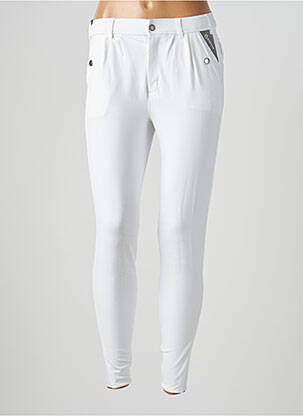 Pantalon slim țesătură poplin mărime normală alb MONTAR femeie