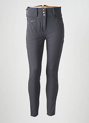 Pantalon slim talie elastică mărime normală gri MONTAR femeie