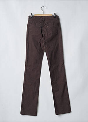 Pantalon slim țesătură poplin mărime normală maro DENIM STUDIO femeie