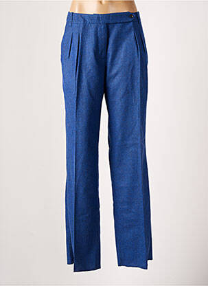 Pantalon drept talie cu cleme talie înaltă albastru BELLEROSE femeie