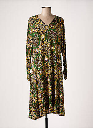 Rochie midi croială fluidă mâneci lungi verde TOUPY femeie