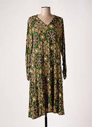 Rochie midi croială fluidă mâneci lungi verde TOUPY femme