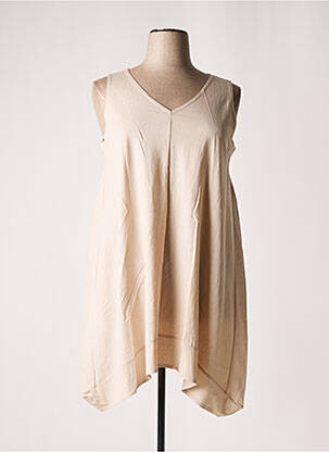 Rochie midi bej FRANCK ANNA femeie