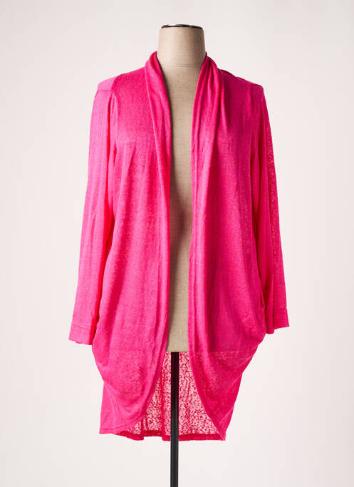 Vestă cu mâneci lungi guler în v roz FRANCK ANNA femme