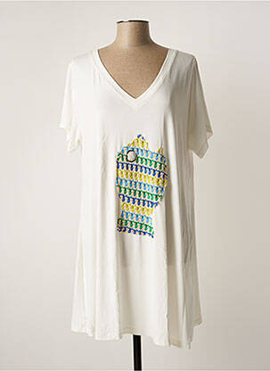 Tunică mâneci scurte alb POISSONS BLANCS femeie