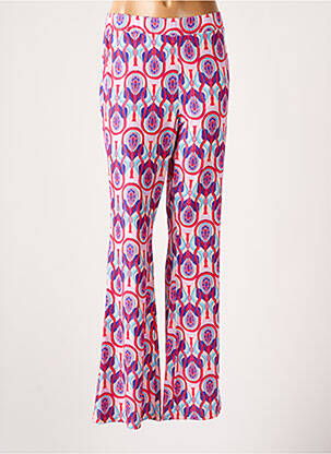 Pantalon evazat roz LOURDES CASTILLO femeie