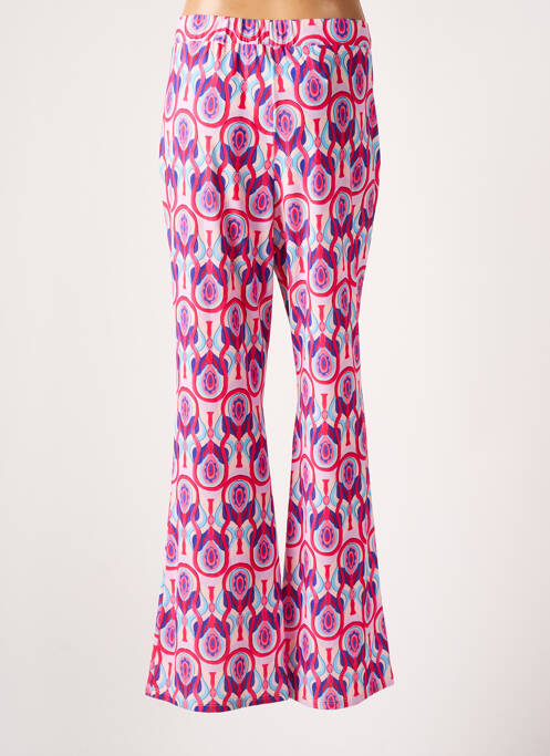 Pantalon evazat roz LOURDES CASTILLO femeie