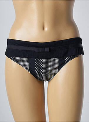 Tanga efect material satinat negru MARIE JO femeie