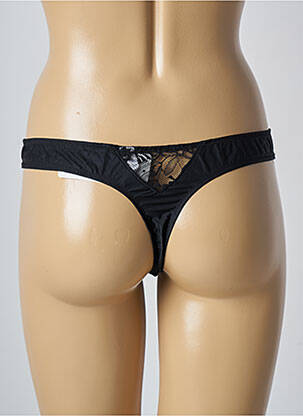 Tanga efect material satinat negru WACOAL femeie
