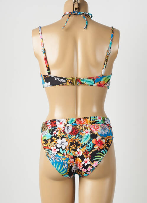 Costum de baie din două piese închidere cu agrafă sutien cupe întregi cu decolteu înalt negru LOLITA ANGELS femme