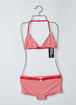 Costum de baie din două piese roșu SUN PROJECT fată