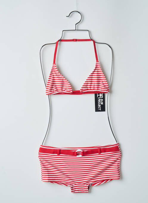 Costum de baie din două piese roșu SUN PROJECT fată