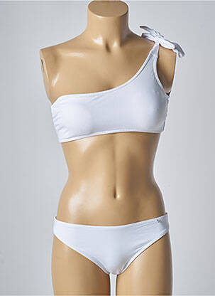 Costum de baie din două piese elasticitate top bentiță alb O'SALEE femeie
