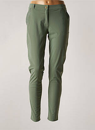 Pantalon slim țesătură poplin mărime normală verde HBT femeie