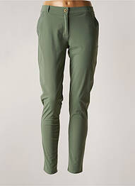 Pantalon slim țesătură poplin mărime normală verde HBT femme