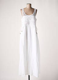 Rochie lungă croială evazată fără mâneci alb CREAM femeie