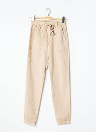 Pantalon slim talie elastică mărime normală bej CREAM femeie