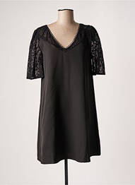 Rochie scurtă croială evazată mâneci scurte negru GRACE & MILA femeie