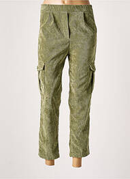 Pantalon cargo talie elastică mărime normală verde PAKO LITTO femme
