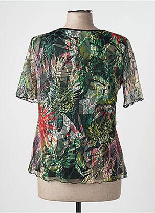 Tricou croială cambrată mâneci scurte verde TELMAIL femeie