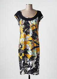 Rochie midi imprimeu fantezie mâneci scurte negru TELMAIL femme