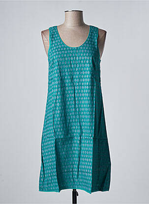 Rochie midi imprimeu fantezie fără mâneci verde BAMBOO'S femeie