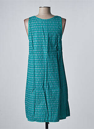 Rochie midi imprimeu fantezie fără mâneci verde BAMBOO'S femeie