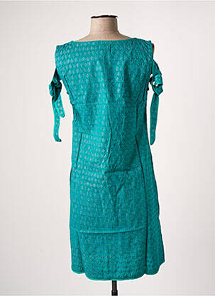Rochie midi imprimeu fantezie mâneci scurte verde BAMBOO'S femeie