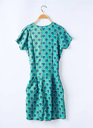 Salopetă scurtă țesătură poplin mâneci scurte albastru SINOE BY BAMBOO'S femeie